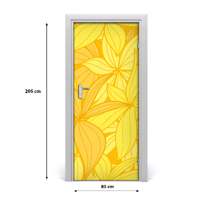 Self-adhesive door veneer Yellow flowers