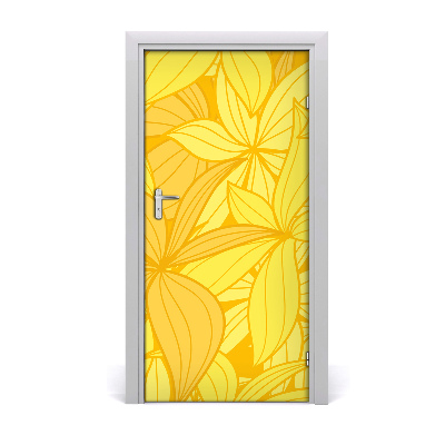 Self-adhesive door veneer Yellow flowers