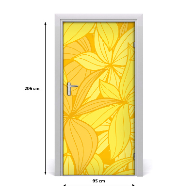 Self-adhesive door veneer Yellow flowers