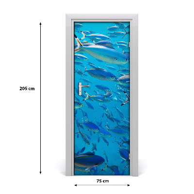 Self-adhesive door sticker Coral fish