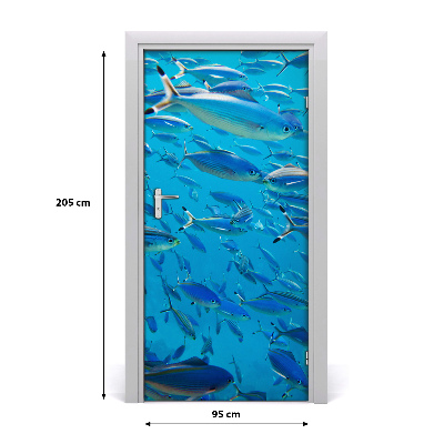 Self-adhesive door sticker Coral fish