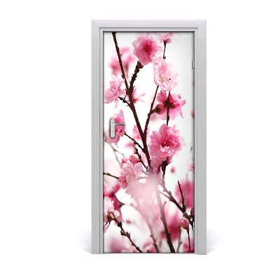 Self-adhesive door veneer Plum flowers