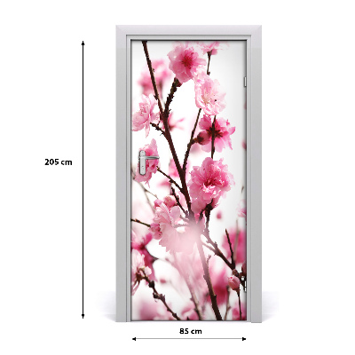 Self-adhesive door veneer Plum flowers