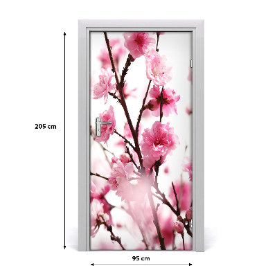 Self-adhesive door veneer Plum flowers