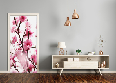 Self-adhesive door veneer Plum flowers