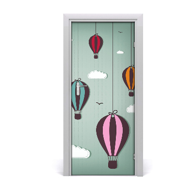 Self-adhesive door sticker Flying balloons