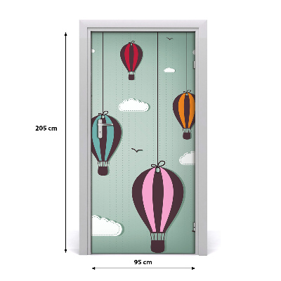 Self-adhesive door sticker Flying balloons