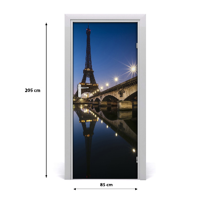 Self-adhesive door wallpaper Eiffel tower