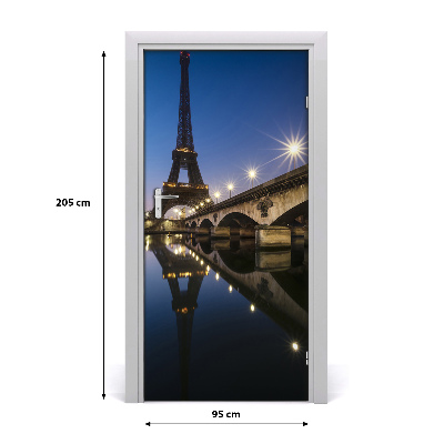 Self-adhesive door wallpaper Eiffel tower