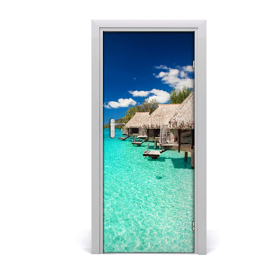 Door wallpaper Tropical island