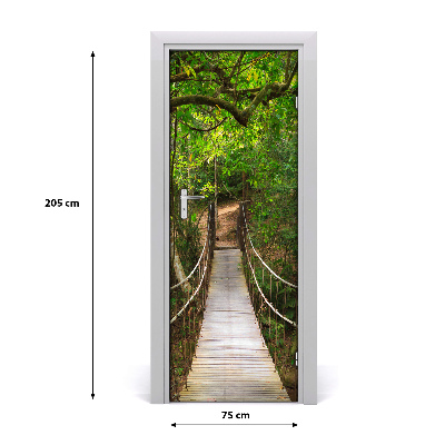 Door wallpaper Suspension bridge in the forest