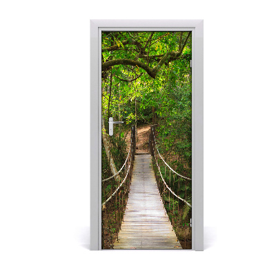 Door wallpaper Suspension bridge in the forest