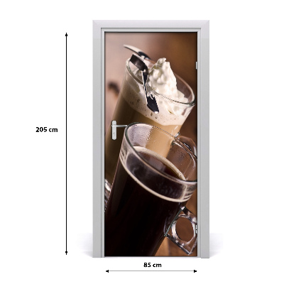 Self-adhesive door sticker Frappe coffee