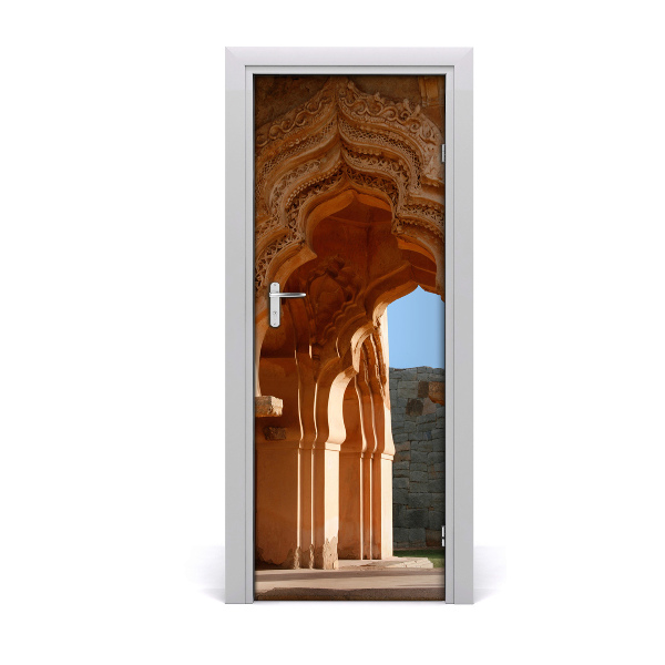 Self-adhesive door wallpaper Lotus mahal hampi