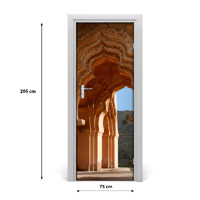 Self-adhesive door wallpaper Lotus mahal hampi