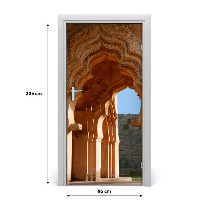 Self-adhesive door wallpaper Lotus mahal hampi