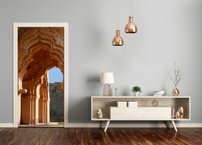 Self-adhesive door wallpaper Lotus mahal hampi