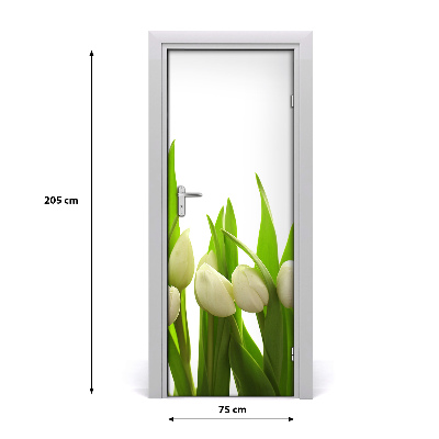 Self-adhesive door veneer White tulips