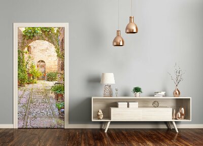 Self-adhesive door wallpaper Romantic street