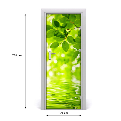 Self-adhesive door veneer Green leaves