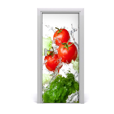 Self-adhesive door sticker Tomatoes and lettuce
