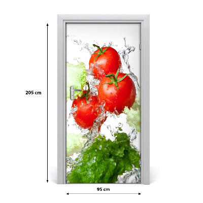 Self-adhesive door sticker Tomatoes and lettuce