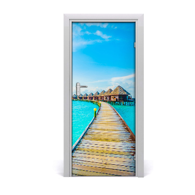 Self-adhesive door wallpaper Tropical sea