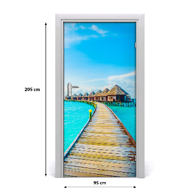 Self-adhesive door wallpaper Tropical sea