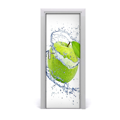 Self-adhesive door sticker Green apples