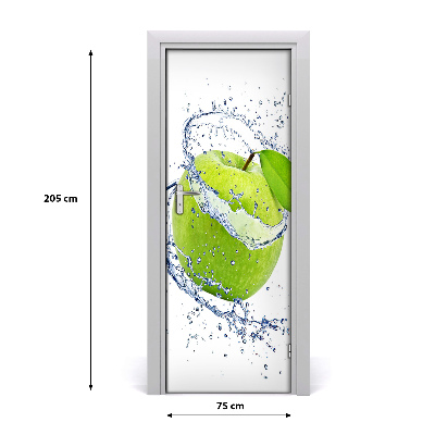 Self-adhesive door sticker Green apples