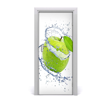 Self-adhesive door sticker Green apples