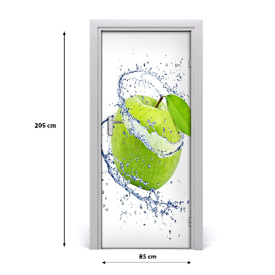 Self-adhesive door sticker Green apples