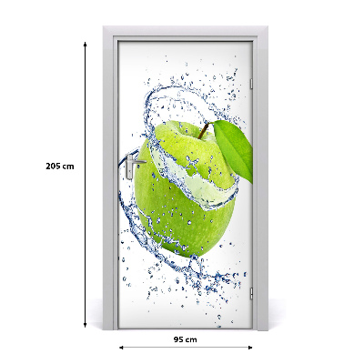 Self-adhesive door sticker Green apples