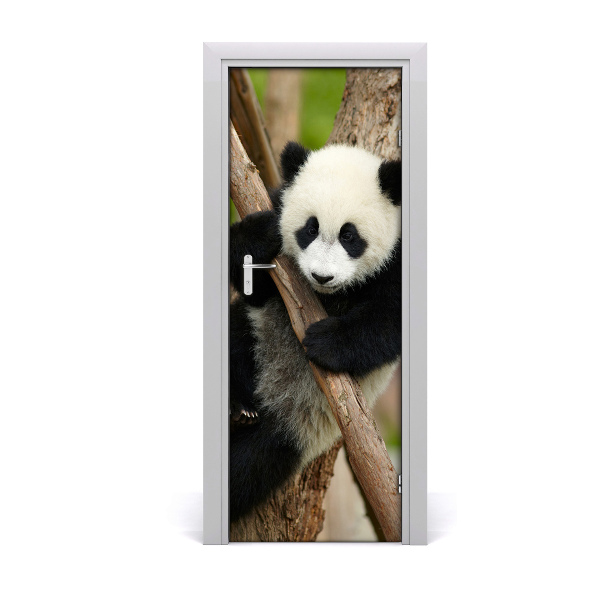 Self-adhesive door sticker Panda on the tree