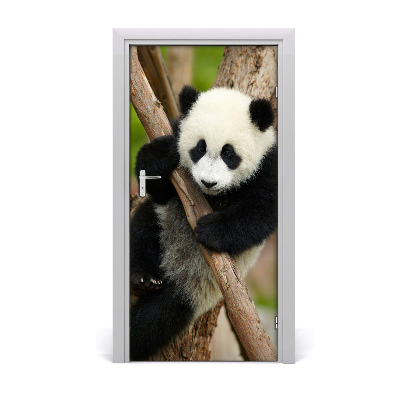 Self-adhesive door sticker Panda on the tree