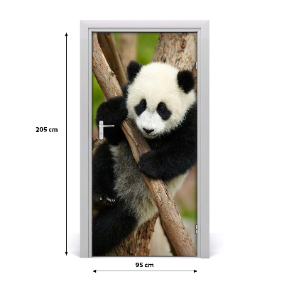 Self-adhesive door sticker Panda on the tree