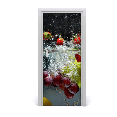 Self-adhesive door sticker Fruit under water