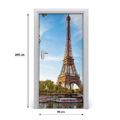 Self-adhesive door wallpaper Eiffel tower