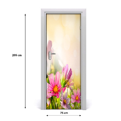 Self-adhesive door veneer Field flowers