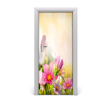 Self-adhesive door veneer Field flowers