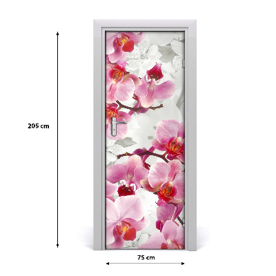 Self-adhesive door veneer Pink orchid