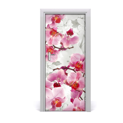 Self-adhesive door veneer Pink orchid