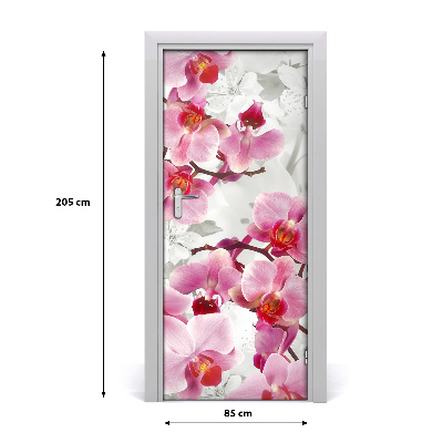 Self-adhesive door veneer Pink orchid