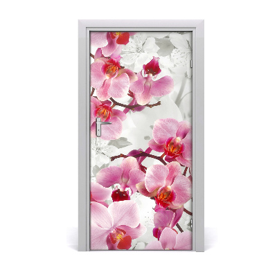 Self-adhesive door veneer Pink orchid