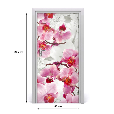 Self-adhesive door veneer Pink orchid