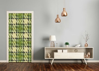 Door wallpaper Green trellis