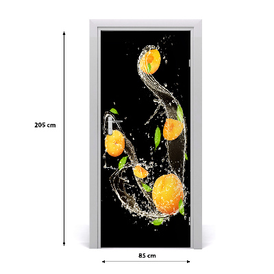 Self-adhesive door sticker Oranges