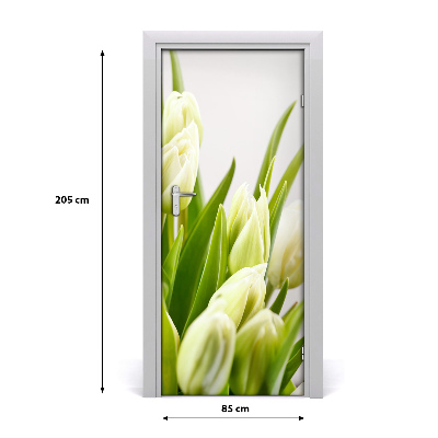 Self-adhesive door veneer White tulips