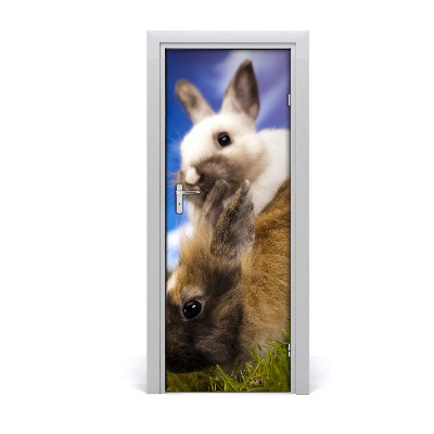 Self-adhesive door sticker Wall two rabbits