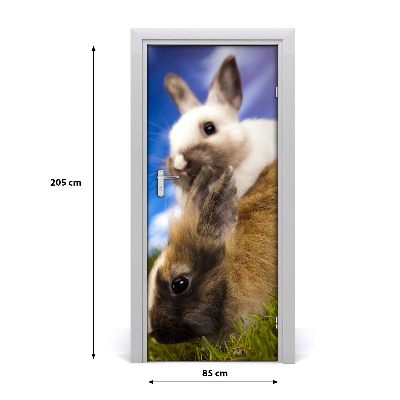 Self-adhesive door sticker Wall two rabbits